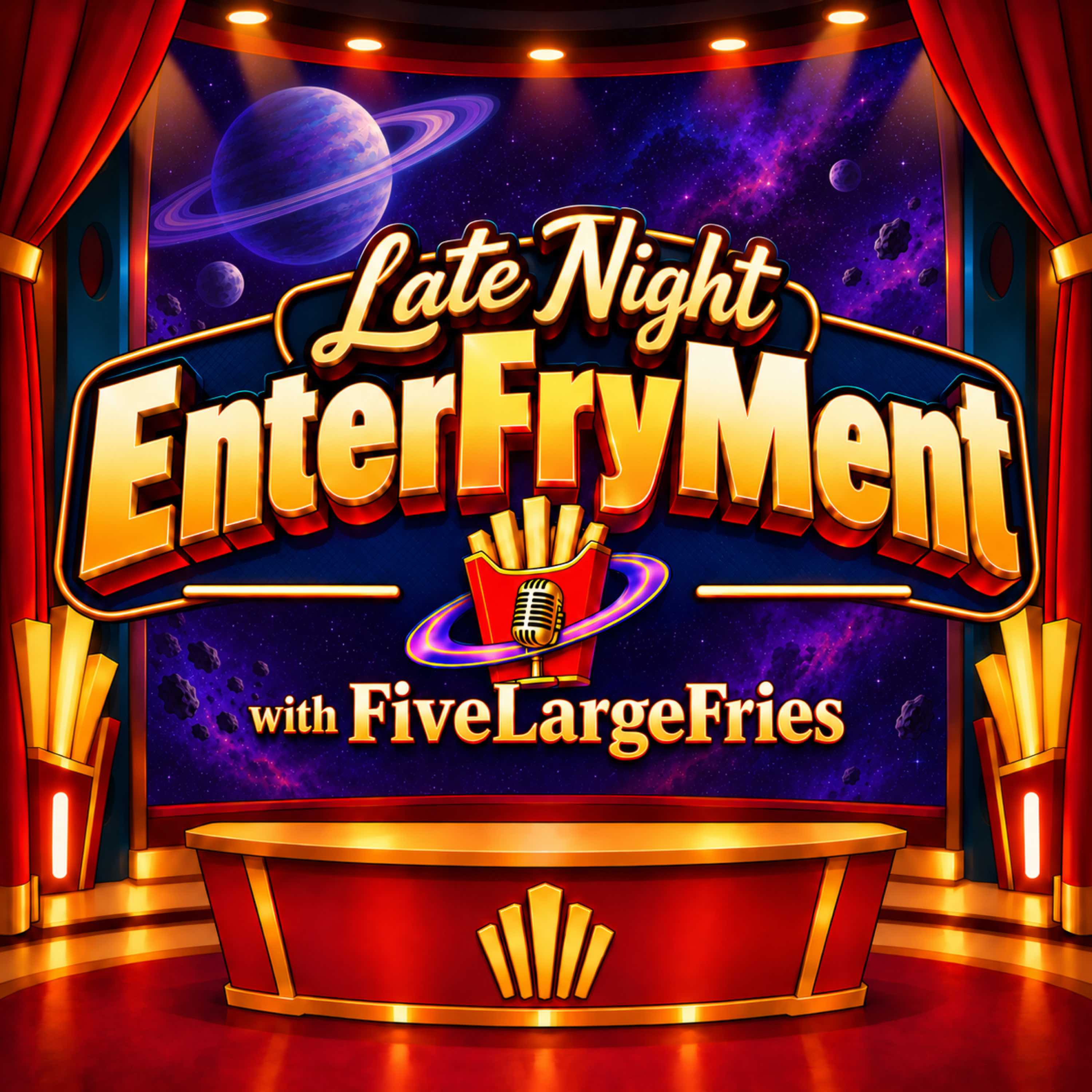Late Night EnterFryMent with FiveLargeFries in the FryStation studio.
